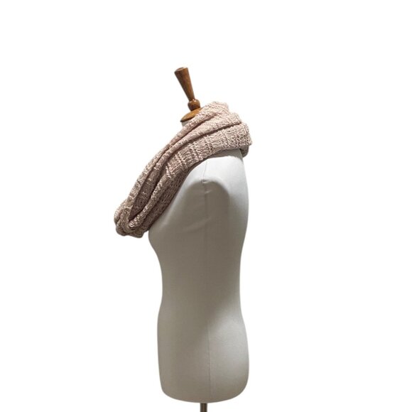 Boutique Chunky Knit Infinity Scarf Pink One Size Coastal Boho Y2K Winter Fall - Picture 7 of 10